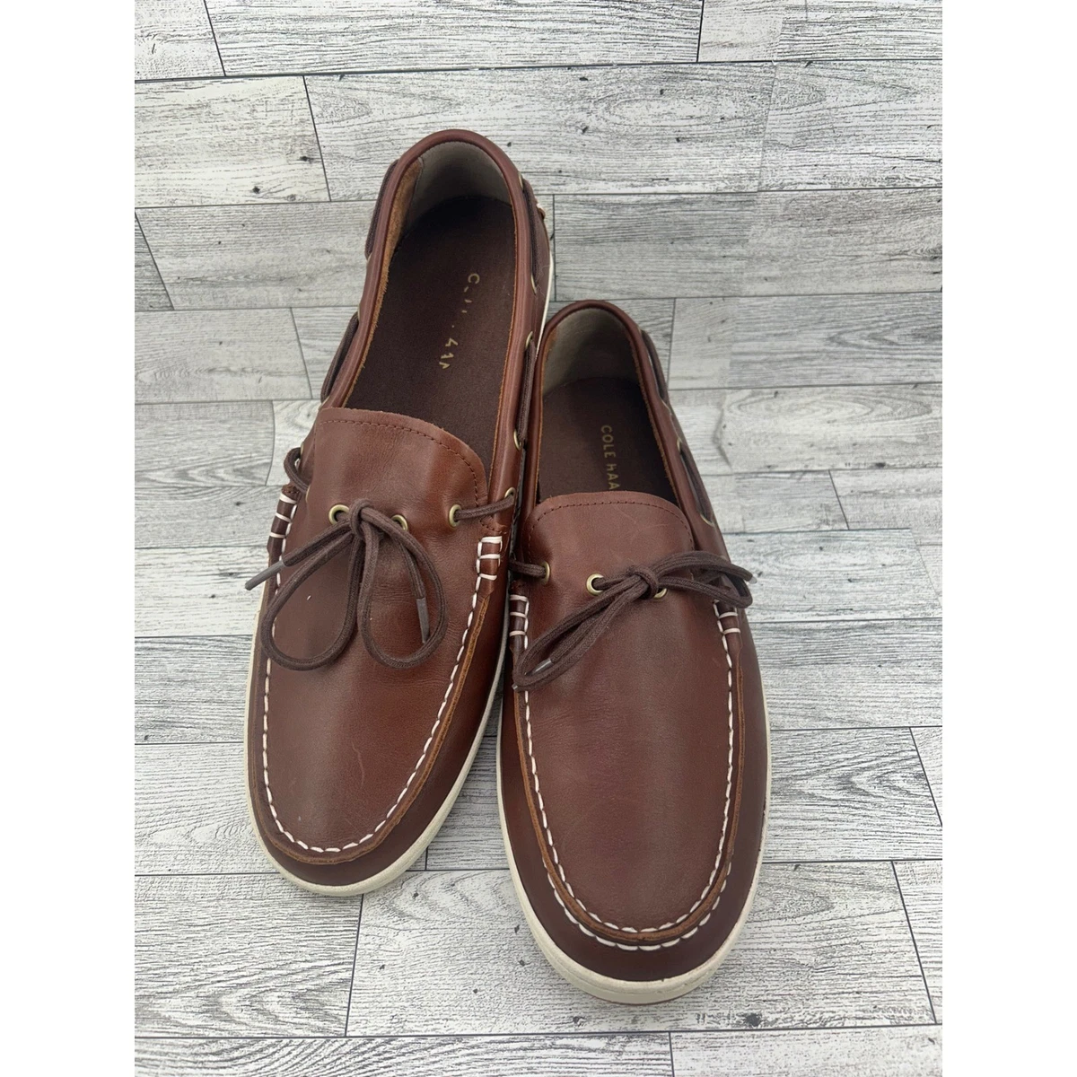 Cole Haan Men’s Road Trip Weekender Boat Dock Shoe Loafers SZ 12 Cognac Brown Cole Haan Boat Shoe Brown Casual Shoes for Men for sale | eBay main image 2