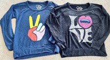 Lot of 2 Chaser Long Sleeve Pullover Sweatshirts, Women  s Size Small