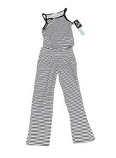 Art Class Pajama Set Black And White Striped Spaghetti Strap Crop  Girls M 8 