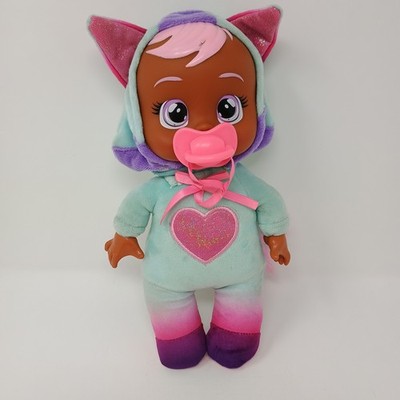 CRY BABIES Tiny Cuddles Doll MOXIE Mint Green Pink Glitter Heart Cat & Pacifier
