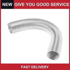 60mm Dia 100cm Auto Heater Duct Pipe Aluminum Foil Silver Tone