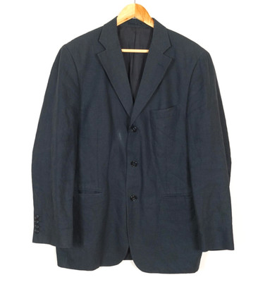GANT Herren Leinen Blazer Größe M EU48 UK38 Kerb Revers Blau Kerb Revers