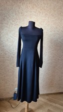 Reformation Sigmund Black Dress Sz 0 Square Neck Smocked Back Midi Long Sleeve