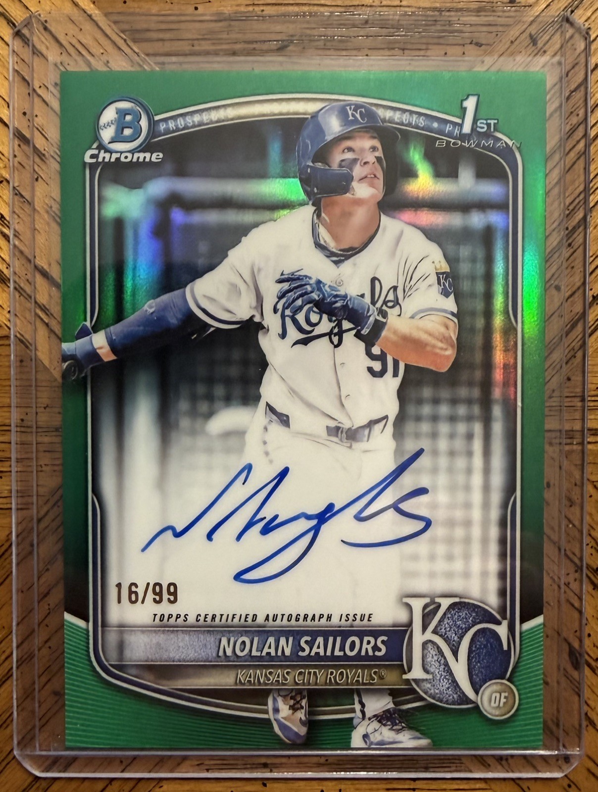 2025 Bowman Draft Chrome NOLAN SAILORS RC 1st Auto Green Refractor /99 CPA-NSA