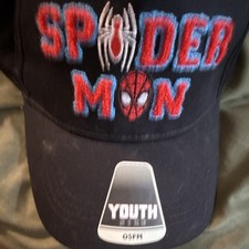 Marvel Spider-Man Youth OSFM Black Baseball Cap Embroidered Adjustable Cotton