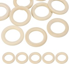 Wooden Macrame Rings 10 Pack 35mm Craft Jewelry Making