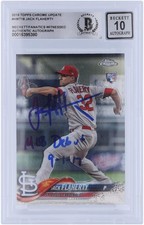 Jack Flaherty Cardinals Signed 2018 Topps Chrome HMT18 BAS 10 Rookie Card w/Insc. rookie card picture