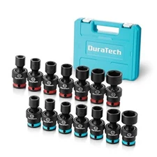  3/8" Drive Impact Swivel Socket Set, Shallow 14 PCS SAE&Metric 3/8" Dr.