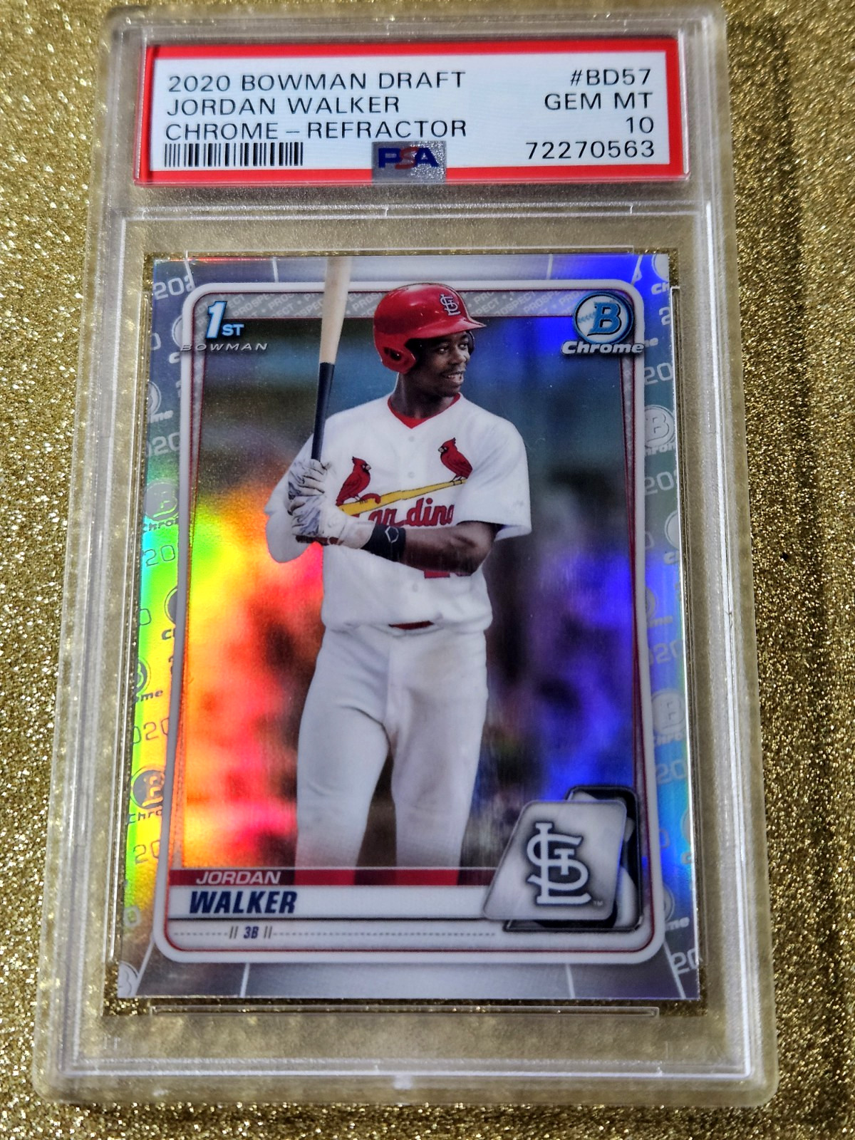 2020 Jordan Walker 1st Bowman Draft Chrome Refractor #BD57 PSA 10 GEM RC 🐦🐦🐦