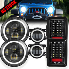 2007-2018 for Jeep Wrangler JK Combo 7" LED Headlights Tail Lights Fog Lamp Set
