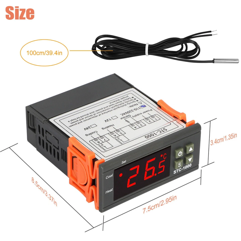 STC-1000 Digital Thermostat for Incubator Temperature Control Thermoregulator - Image 3 of 4