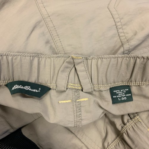 Eddie Bauer Convertible Pants Men's Size 30 Light Brown Nylon Ankle Zip Outdoor - Picture 9 of 11