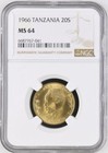 Tanzania 20 Senti 1966 NGC MS 64