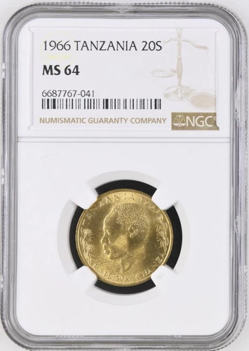 Tanzania 20 Senti 1966 NGC MS 64