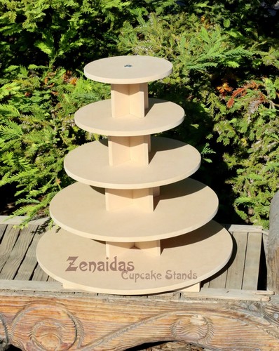 Cupcake Stand 5 Tier MDF Wood Cake Tower Dessert - Picture 2 of 7