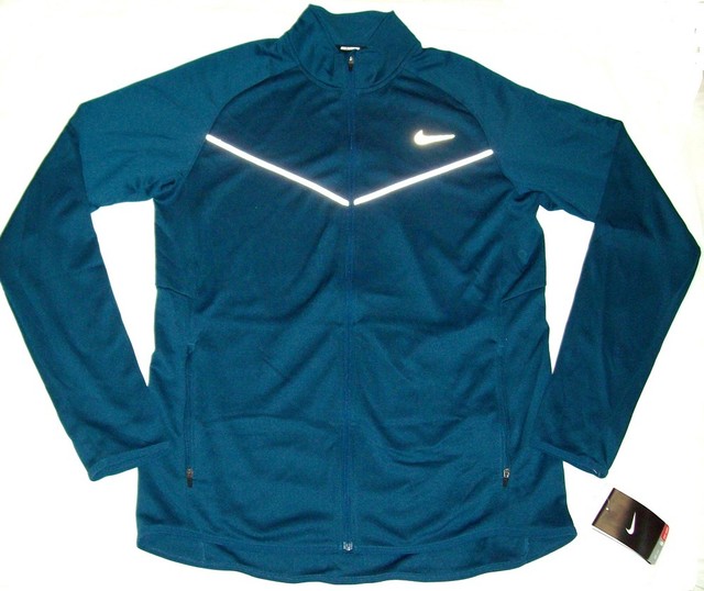 NIKE new MENS DRI-FIT RUNNING TRACK JACKET BLUE FORCE F ZIP 589977 LARGE L $85 for sale online