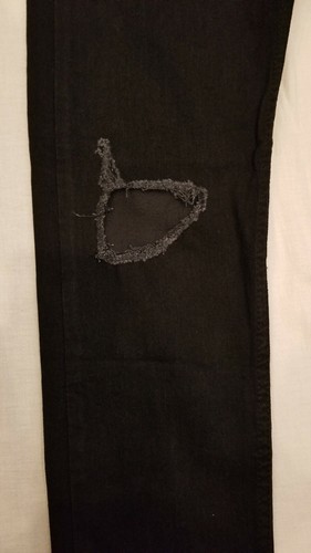 Levis Flex 510 Mens Skinny Stretch Jeans W32L32 Black Ripped #0948 - Picture 7 of 11