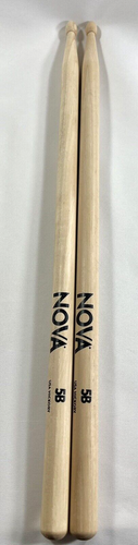 NOVA 5B USA Hickory Wood Drumsticks 5B Wooden Tip by Vic Firth - Picture 10 of 10
