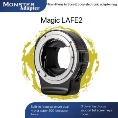 Monster LA-FE2 Adattatore messa a fuoco automatica per obiettivo Nikon F a fotocamere Sony attacco E doppio