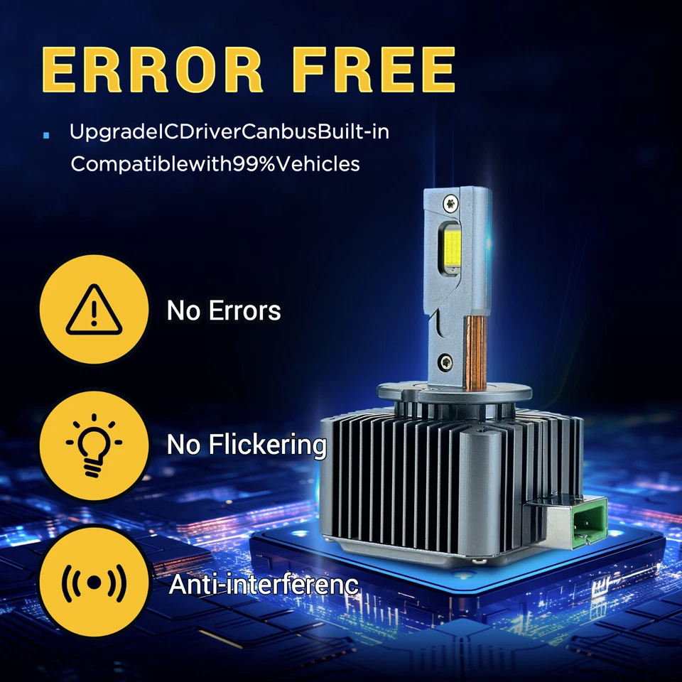 Kit de faros LED D3S D3R bombillas 180W 20000LM 6000K blanco reemplazar lámpara de conversión Foto 2 de 4