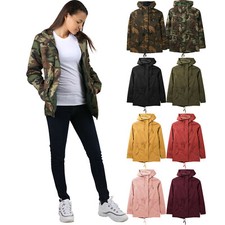 Womens Hooded Anorak Jacket Satin Lined Plus Size Safari Military Parka