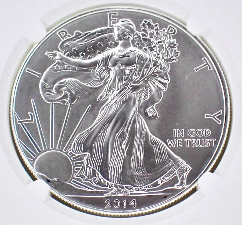 2014 USA 1 oz American Silver Eagle NGC MS69 West Point Mint First Releases - Image 3 of 4