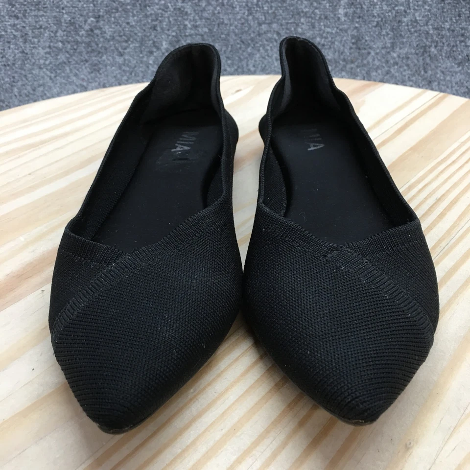 MIA Shoes Womens 8 Mia Aurrora Casual Pointed Slip On Loafer Flats Black Fabric - Image 4 of 4
