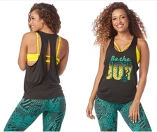 Zumba Be The Joy Loose Tank Top - Bold Black ~ XS ~ New!