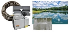 NEW 1/8 HP Pond Aeration System w/ 50' Sinking Airline +2x6" Diffusers 1/4+ Acre