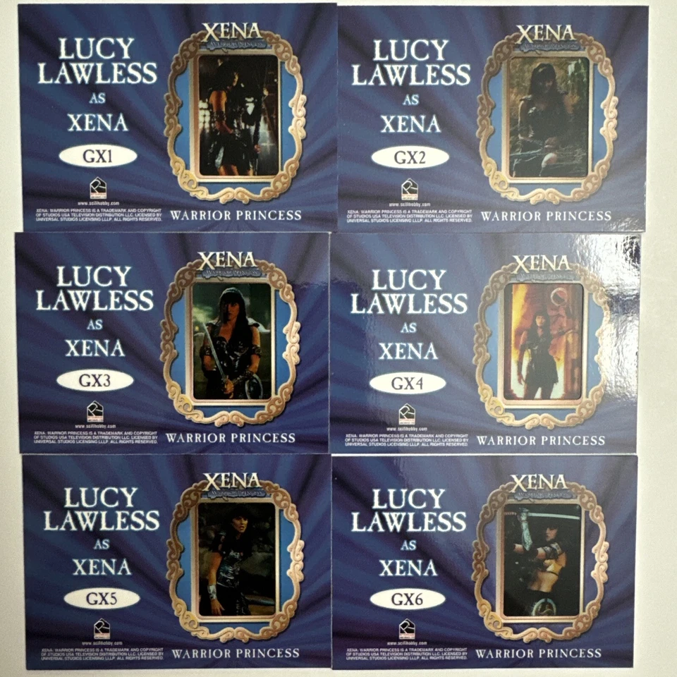 XENA Warrior Princess Gallery Juego completo de cartas con recuadro GX1-GX6 Foto 2 de 4