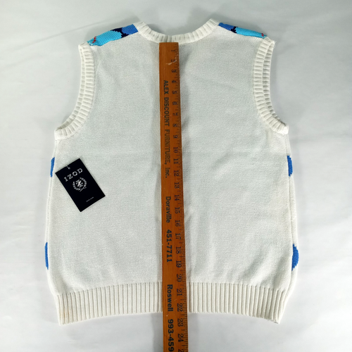 Izod Sweater Vest Womens L Argyle V-Neck Preppy Academia Tennis Golf Pickleball - Picture 10 of 10
