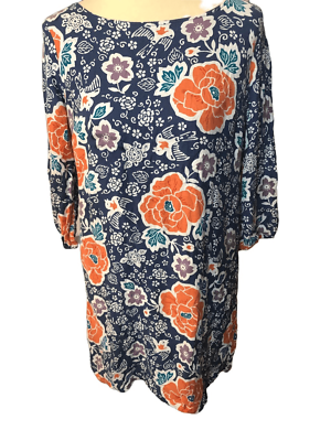 Old Navy blue mini boho floral blue dress M