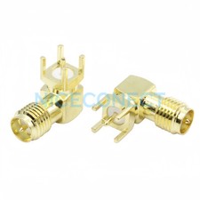 10x RP-SMA Female Jack Male Pin Right Angle Solder PCB Mount Connector Adapter