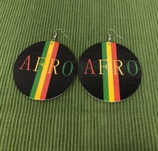 Afro Earrings Wooden Earrings Africa Earrings Wood Earrings Queen Rasta Earrings