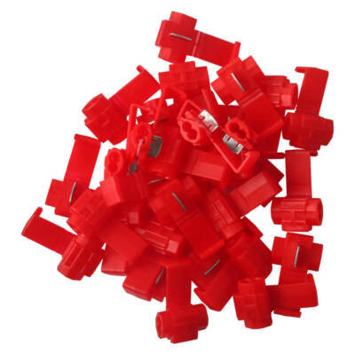 Tap Splice, 22-18AWG, Red, Pack Of 25 - Solderless T-Tap Quick Splice