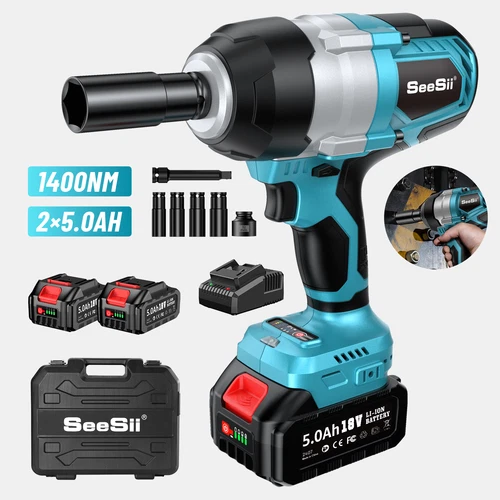 1300Nm Cordless Impact Wrench 960ft-lbs 1/2 Battery Impact Gun 2X 5.0Ah Battery - Picture 1 of 10
