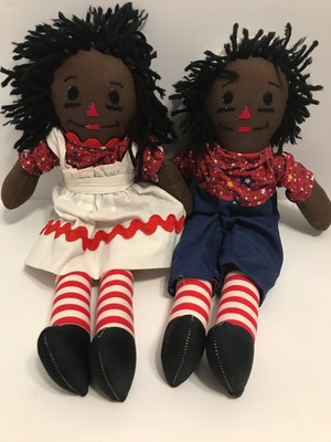 vintage black raggedy ann and andy dolls