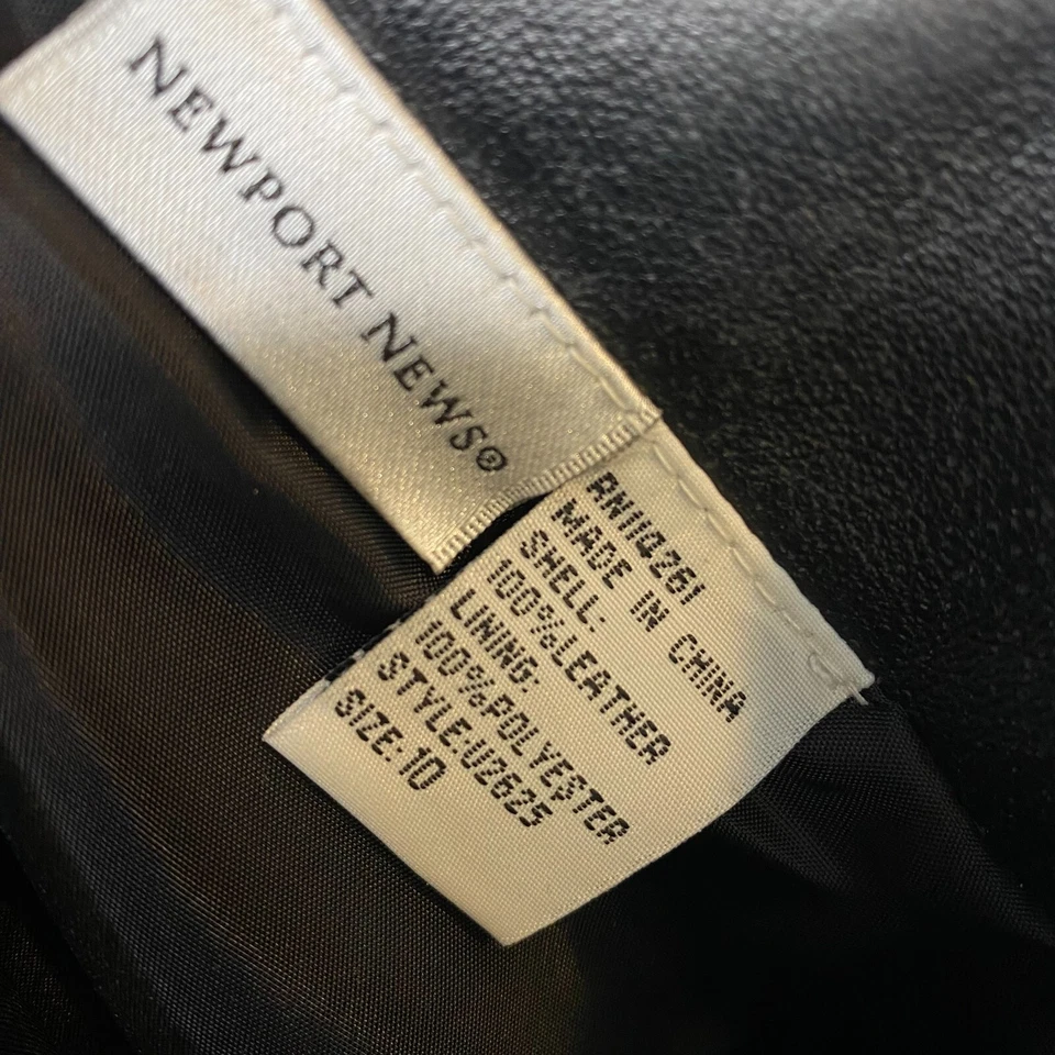 Falda de cuero Newport News para mujer 10 negra forrada genuina vintage vanguardista años 90 Y2K Foto 3 de 4