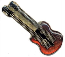 Pack of 12 Double Neck Guitar Bike Motorcycle Hat Cap Lapel Pin HP172