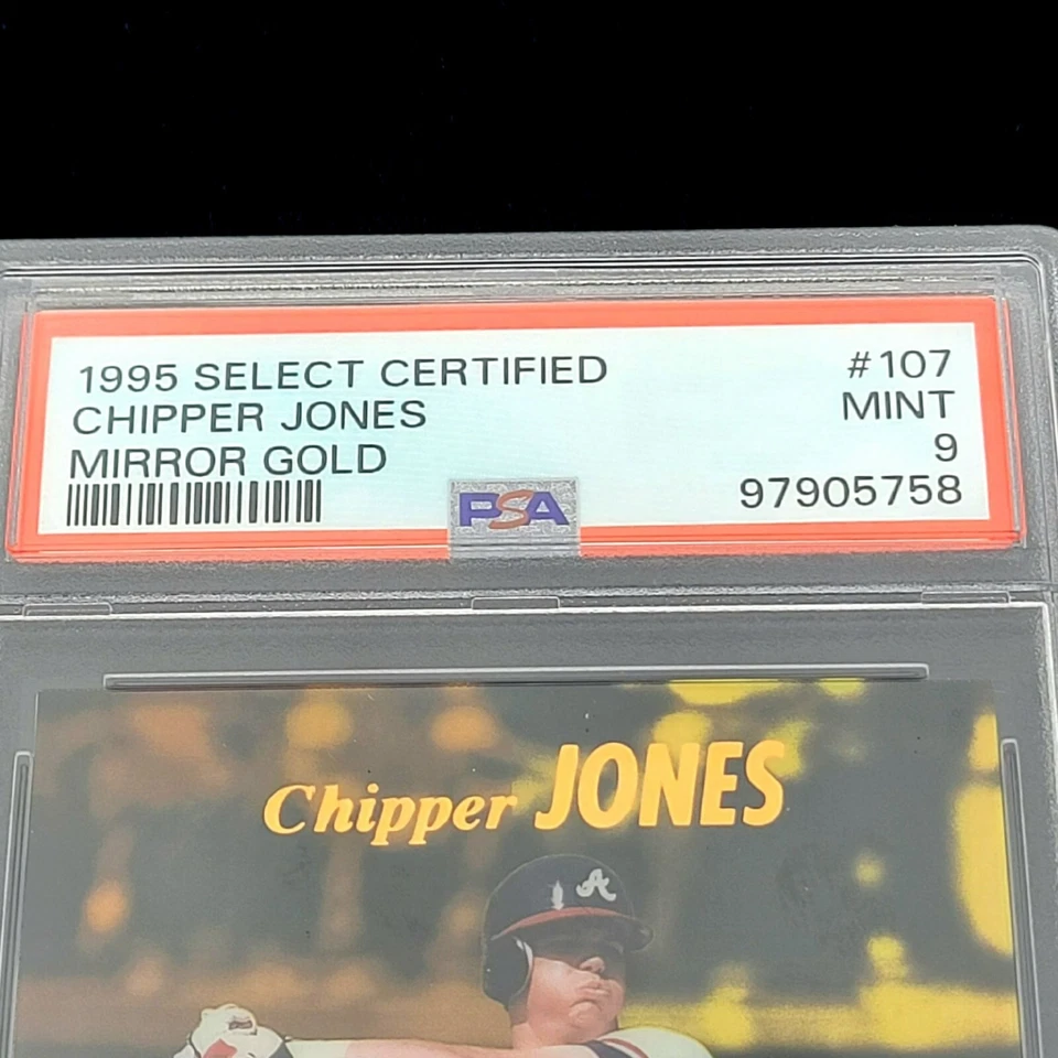 1995 Select Сертифицированное Зеркало Золото No107 Чиппер Джонс Атланта Брэйвз HOF PSA 9 - Изображение 2 из 4