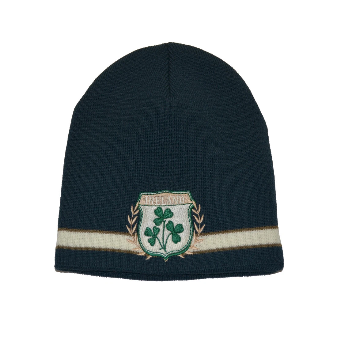 Men Acrylic Plain Knit Beanie Hat Winter Solid Cuff Cap Green Ireland Crest