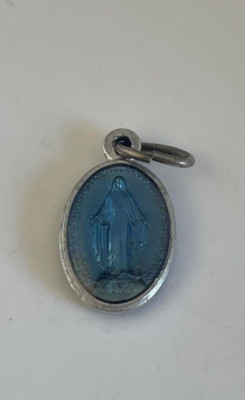 ALTE RELIGIÖSE MEDAILLE JUNGFRAU MARIA BETET FÜR UNS