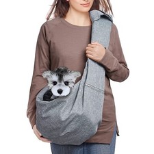 Dog Cat Sling Carrier Adjustable Padded Shoulder Strap with Mesh Pocket for O...