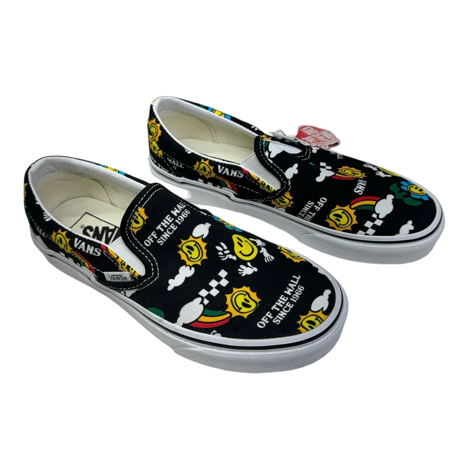 Scarpe da skateboard casual Vans Slip On Better Days da uomo taglia M5 5 W7 0 BLK WHI