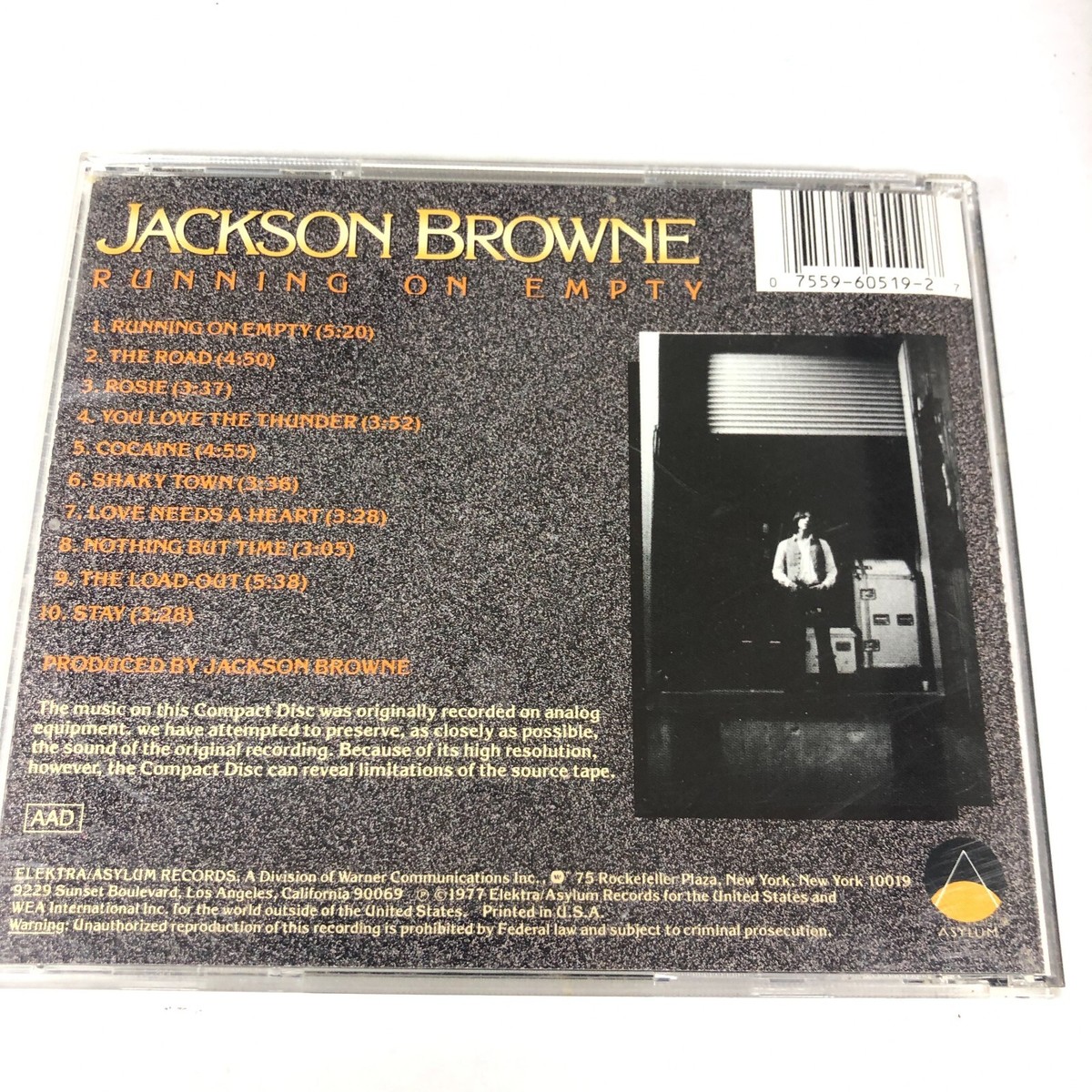 Runnin on Empty by Jackson Browne (CD, 1990) 75596051927| eBay
