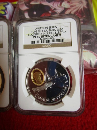 1992, 1993, 1994 - Canada $20 .925 Aviation Series #1 24KT .999 Silver NGC PF69 - Picture 6 of 12