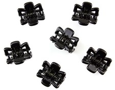 6 x Mini Hair Claw Clamp Small Hair Clips Plastic Hair Grip Accessory Clear Blac
