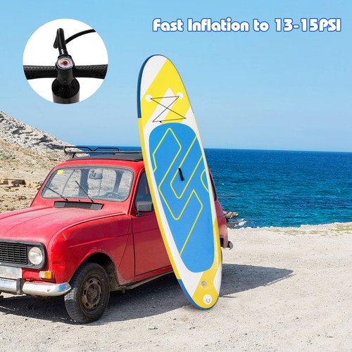 Tabla de remo inflable de pie de 11 ft 6"" de espesor con mochila con correa deportes acuáticos - Imagen 5 de 10
