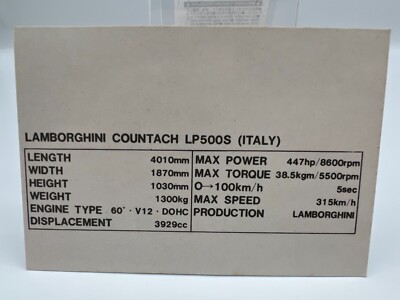 ミニカー Lamborghini Countach LP400 500S Diablo This Expensive 1974 Lamborghini Countach LP400 1:8 Replica