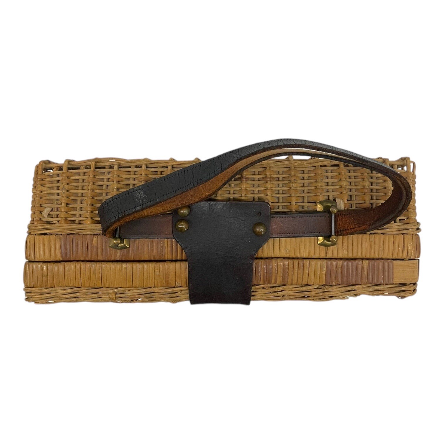 Vintage 50s 60s ETIENNE AIGNER Large Woven Wicker Leather Handbag Basket Bag image 9